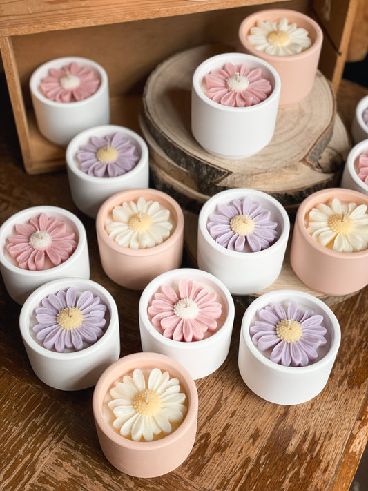 Geurkaarsjes op maat met bloemen