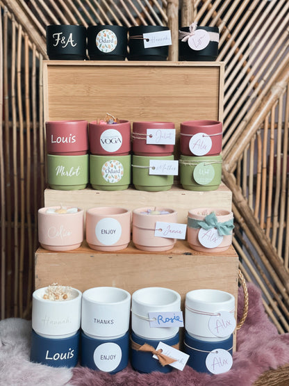 Geurkaarsjes op maat met bloemen