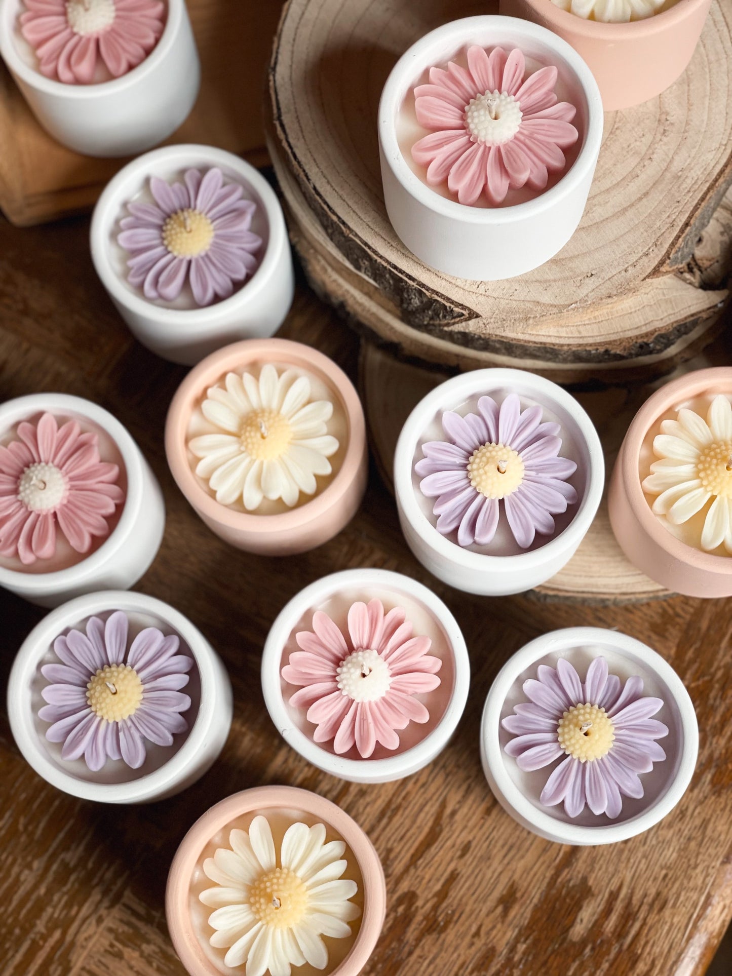 Geurkaarsjes op maat met bloemen