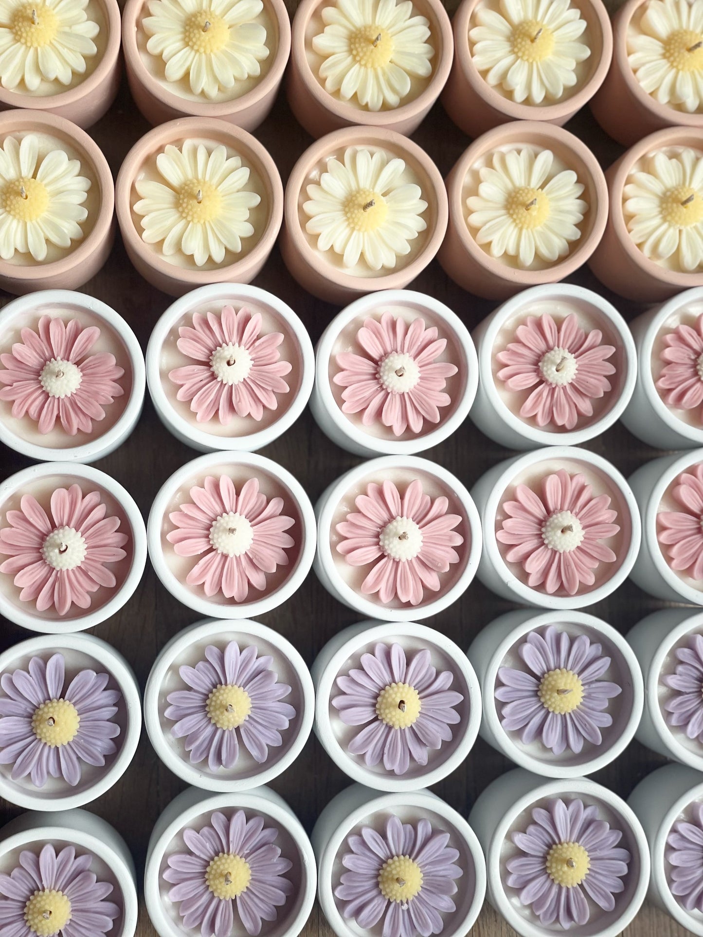 Geurkaarsjes op maat met bloemen