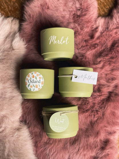 Geurkaarsjes op maat met bloemen