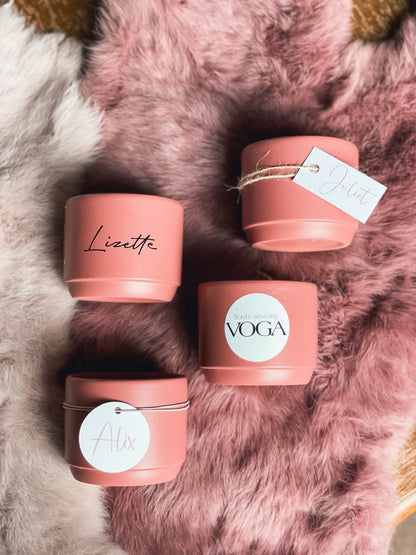 Geurkaarsjes op maat met bloemen