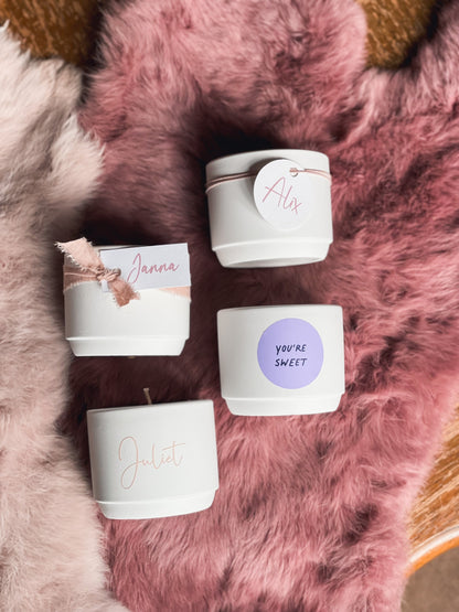 Geurkaarsjes op maat met bloemen