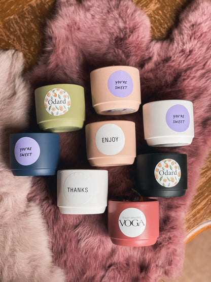 Geurkaarsjes op maat met bloemen